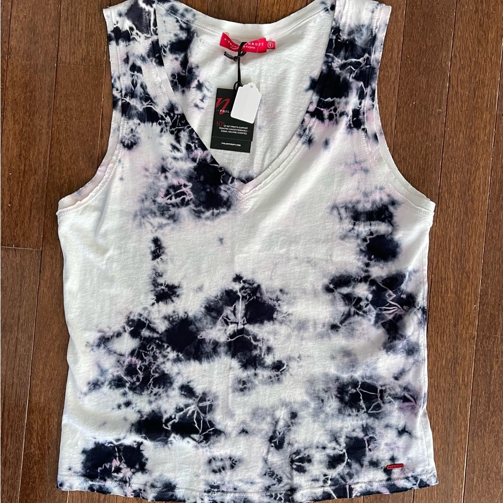n:Philanthropy Lola Super Soft Tie Dye Distressed Tank Top - Picture 6 of 7